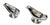 Pair antique English silver-plate creamers with spout and leaf style detailed handles. Marked.