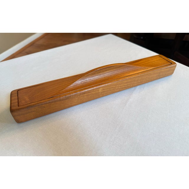 Mid-Century Modern Vintage Danish Organic Modern Teak Wood Decorative Box For Sale - Image 3 of 11