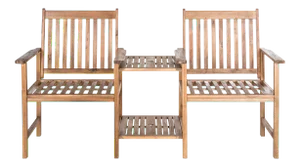 Outdoor Twin Seat Bench in Natural