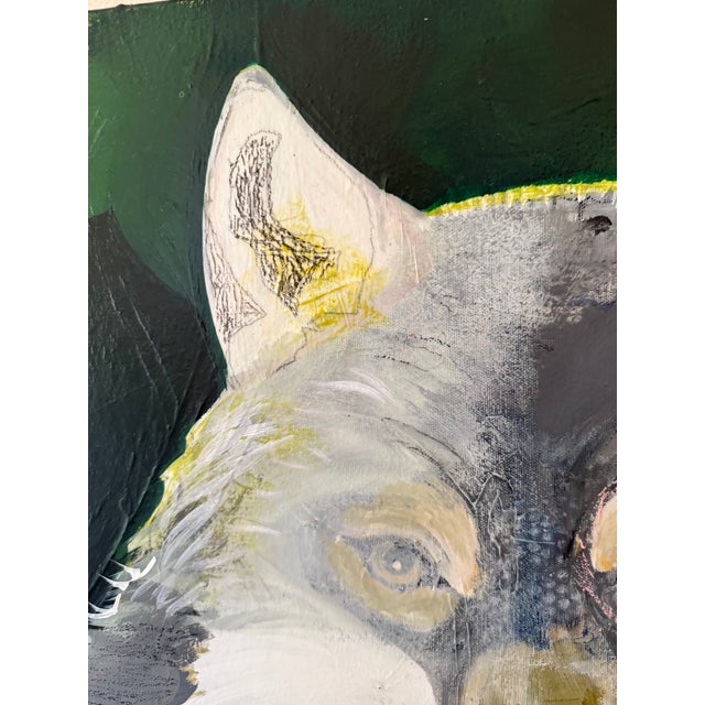 Paint “Flower Eater” Wolf Painting by LWren Walraven For Sale - Image 7 of 13