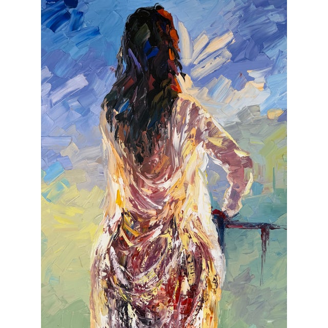 I painted Through the Veil to explore vulnerability, presence, and quiet contemplation. The piece shows a woman seen from...