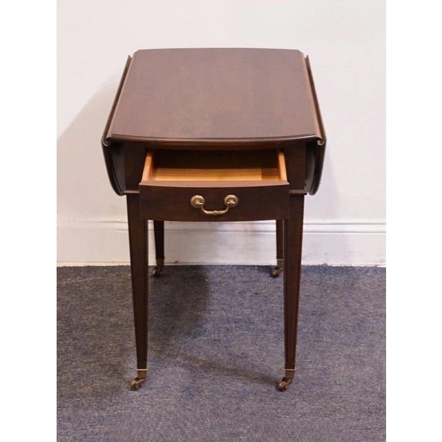 Brown Ethan Allen Georgian Court Solid Cherry Traditional Style 34" Pembroke Drop Leaf Accent End Table 11-8202 For Sale - Image 8 of 14