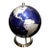 Vinatge MCM Drexel Heritage World Dark Blue & Silver Globe W/Chrome Metal Base For Sale