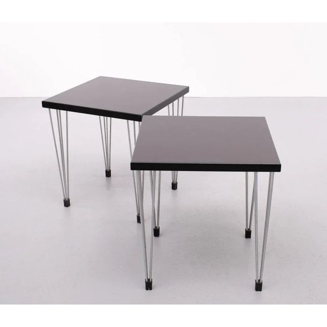 1970s Scandinavian Hairpin Legs Side Tables, 1970s, Set of 2 For Sale - Image 5 of 11