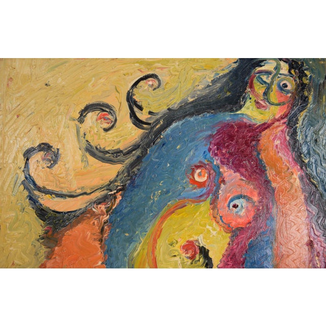 Abstract Original Textured Abstract Expressionist Nude - Oil on Canvas by Harald Dry Schmidt For Sale - Image 3 of 7