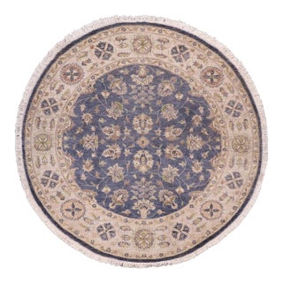 Bohemian Ziegler Gray/Blue Wool Runner Rug- 6'1'' X 6'2'' For Sale