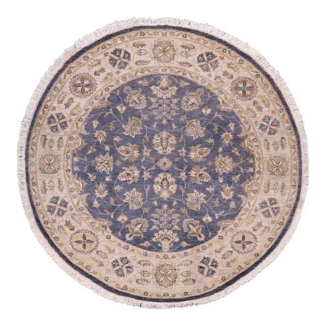Bohemian Ziegler Gray/Blue Wool Runner Rug- 6'1'' X 6'2'' For Sale