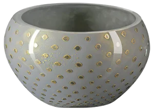 Gold & Light Grey Italian Murano Glass Mocenigo Bowl by Marco Segantin for VGnewtrend