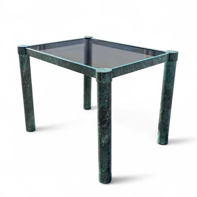 Postmodern Sculptural Metal and Smoked Glass Side Table, 1980s For Sale - Image 13 of 17