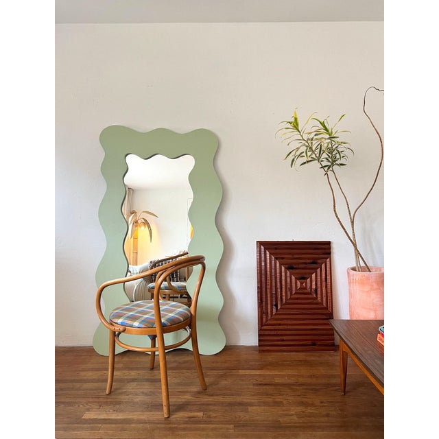 Postmodern Studio Postmodern Wavy Edge Floor Mirror, Memphis-Inspired For Sale - Image 3 of 5