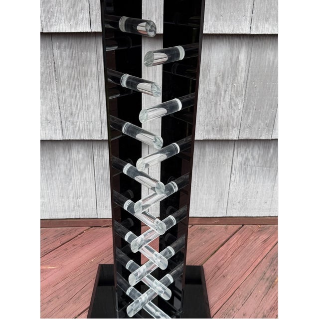 Early 21st Century Shlomi Haziza (Israel B1969) Lucite Acrylic MCM Art Sculpture Pedestal Table 36" For Sale - Image 5 of 15