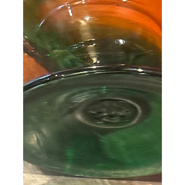 Mid-Century Modern 1970s Vintage Large Chalet Canada Amber Glass Centerpiece Bowl For Sale - Image 3 of 18