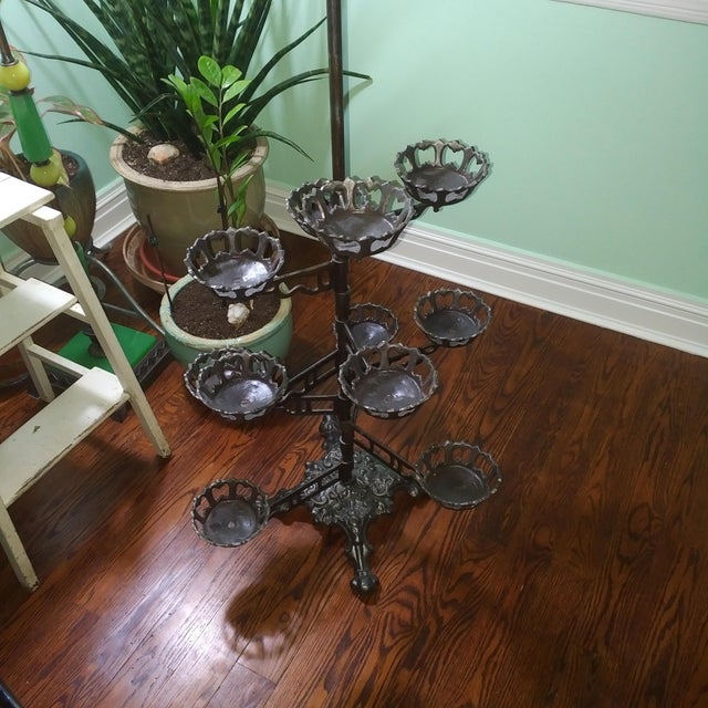 Victorian Era Swing Arm Cast Iron Plant Stand Chairish