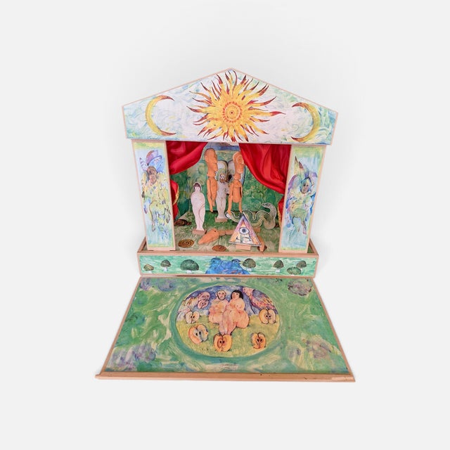Possenti Antonio, Teatrino Il Giardino Dell'eden, 1980s, Fabric & Cardboard & Compressed Wood & Terracotta For Sale - Image 10 of 10