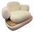 Custom Cream Color Boucle and Wood Lounge Chair For Sale