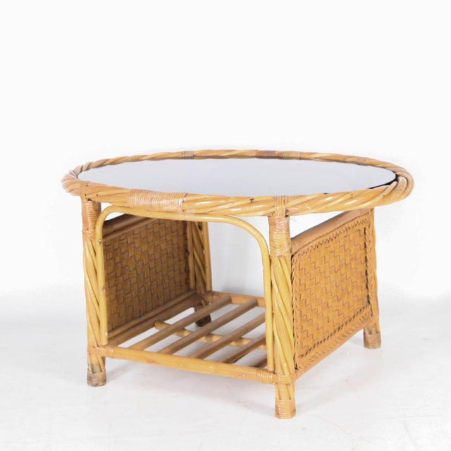 Woven Rattan Coffee Table, 1970s For Sale - Image 3 of 8