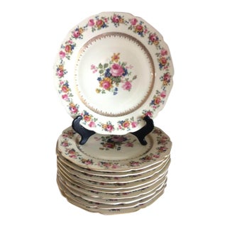 Vintage Dinner Plates, Czechoslovakia China, Set of Eight For Sale