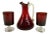 Vintage Cranberry Pitcher & Glasses - Set of 3 For Sale