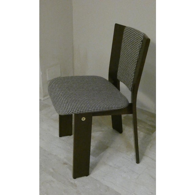 Chairs in Wood and Tweed by Acerbis International, Italy 1980s, Set of 4 For Sale - Image 9 of 18