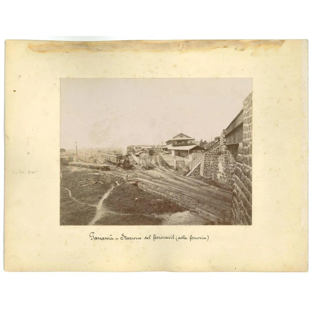 Ancient Views of Panama City is a set of 2 albumen prints made realized in 1880s. In excellent condition, applied on a...