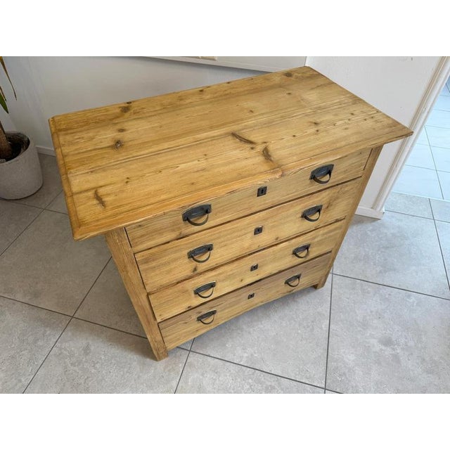 Antique Art Nouveau Chest of Drawers with Four Drawers, 1920s For Sale - Image 9 of 11