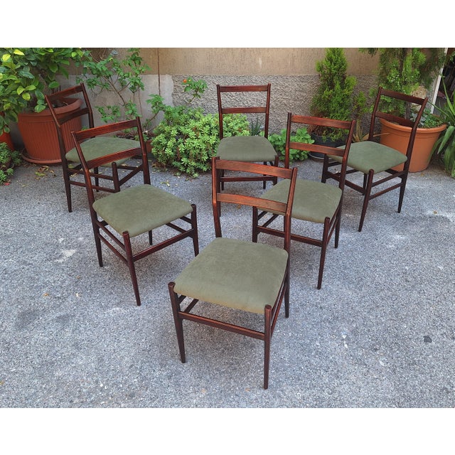 Mid-Century Modern Vintage Lightweight Chairs by Gio Ponti for Cassina, 1950s, Set of 6 For Sale - Image 3 of 8