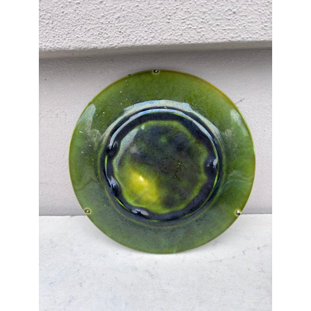 19th Century Majolica Pink Flowers Plate Clairefontaine For Sale - Image 4 of 4