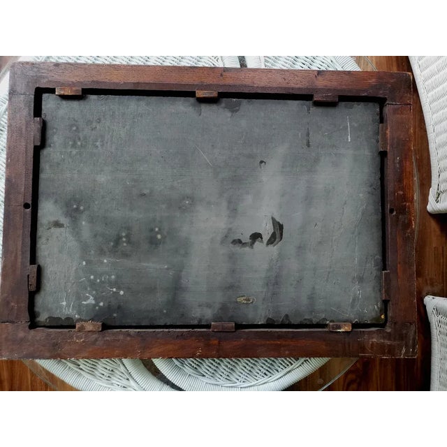 19th C American Marbleized Slate Chess Board in Walnut Frame, C. 1880 For Sale - Image 4 of 10