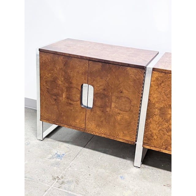 1970s 8.5 Foot Burlwood Credenza by Leon Rosen for Pace Circa 1970s For Sale - Image 5 of 12
