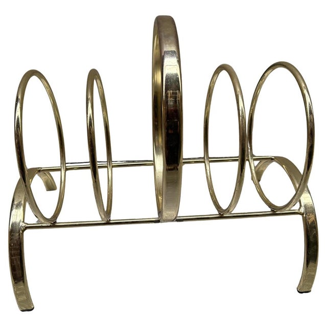 Mid-Century Modern Gilt Magazine Holder, 1960s For Sale - Image 12 of 12