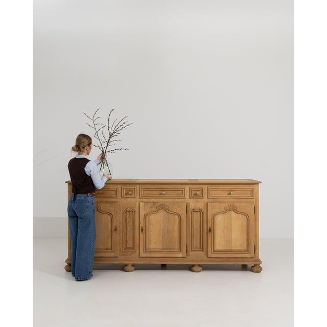 Tan Oak Louis XIV Buffet For Sale - Image 8 of 9