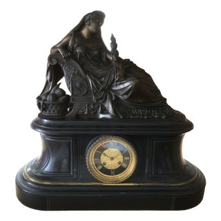 19th Century Bronze and Marble Clock by J. Feuchere for Gauthier For Sale