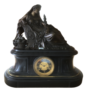 19th Century Bronze and Marble Clock by J. Feuchere for Gauthier