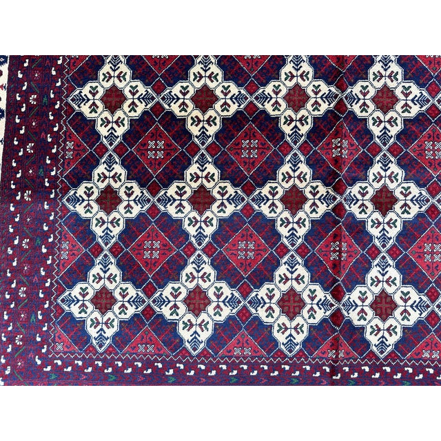 Red Fine Quality Crimson Khal Mohammadi Hand-Knotted Wool Rug - 6'5" X 9'6" For Sale - Image 8 of 12