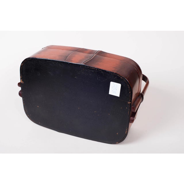 Mid 19th Century Antique Japanese Lacquered Handled Box With Tsuba Motif For Sale - Image 5 of 6