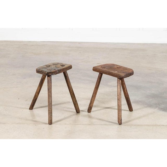 English Elm Cutler Stools, 1880s, Set of 2 For Sale - Image 3 of 12