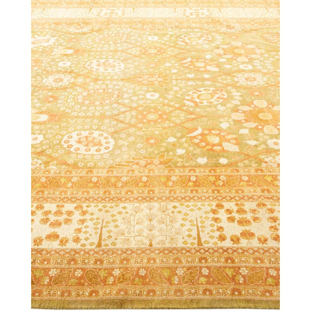 Solo Rugs Mogul, One-of-a-Kind Hand-Knotted Area Rug - Green, 8' 1" x 10' 2" For Sale - Image 4 of 8