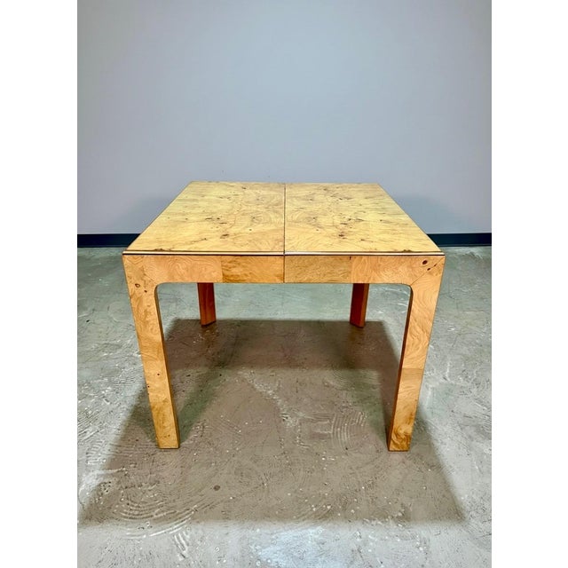 Vintage Mid Century Henredon Scene Two Burlwood Parsons Dining Table. Petite size great for a smaller space or eat in...