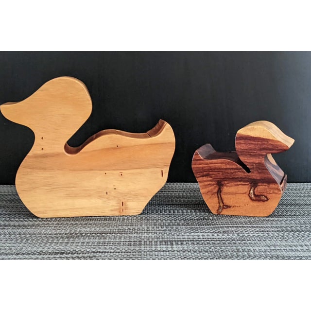 These are a set of two lovely duckies : Two perfect pieces to store your jewelry or treasurers. These sweet carved wooden...