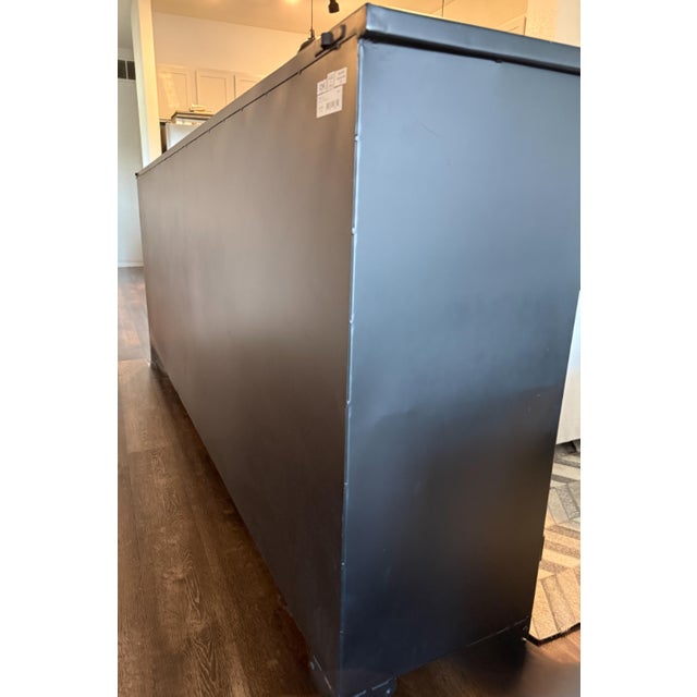 Contemporary Lulu and Georgia "Marjorie" Glass-Front Metal Curio Sideboard For Sale - Image 12 of 14