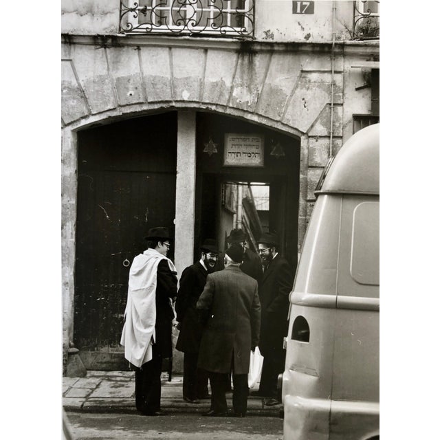 Modern Nathan Lerner, Vintage Signed Silver Gelatin Photograph Chabad Shul Pletzl Paris Judaica Photo, c.1970 For Sale - Image 3 of 4