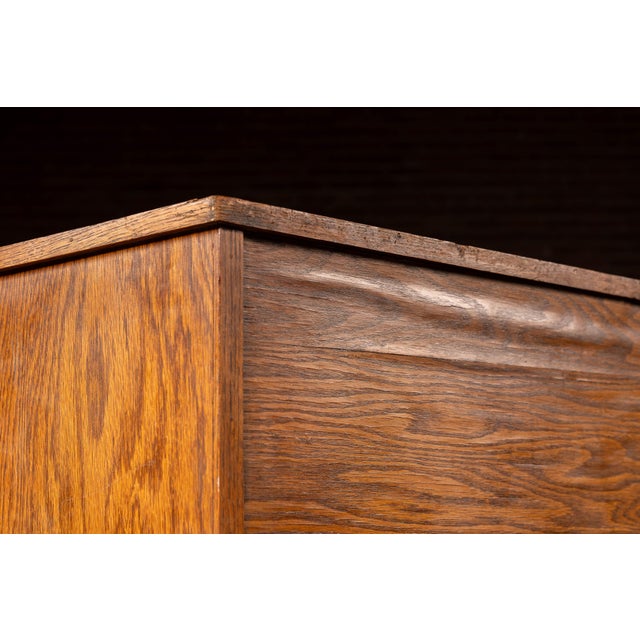 Antique Oak Visible Card Index Filing Cabinet Stand For Sale - Image 14 of 14