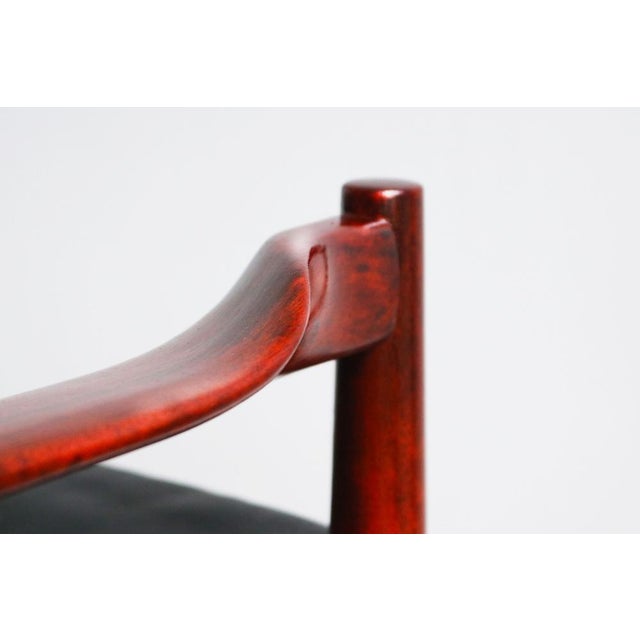 Danish 3-Seater Sofa in Black Leather and Teak by Grete Jalk, 1950s For Sale - Image 10 of 13