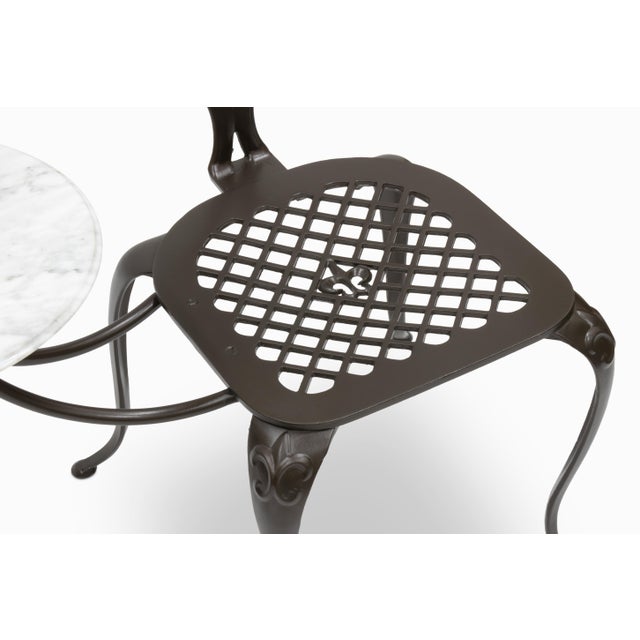Vintage Tandem Patio Chair Set With Marble Table by Thinline For Sale In Los Angeles - Image 6 of 8