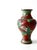 Metal Vintage Chinese Cloisonné Vase Red Floral For Sale - Image 7 of 7