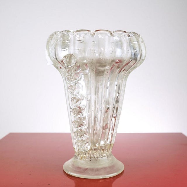 Murano Glass Vase attributed to Seguso For Sale - Image 6 of 6
