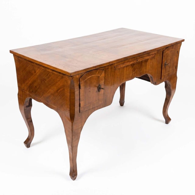 Brown Antique Baroque Walnut Veneered Center Desk, 1700s For Sale - Image 8 of 10