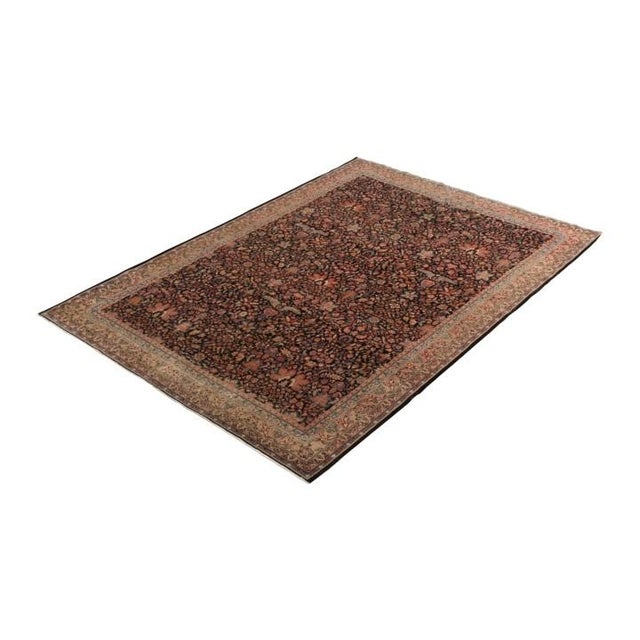 Handmade in wool originating from India circa 1890-1900, this antique 6x9 rug features an uncommon colorway pagination...
