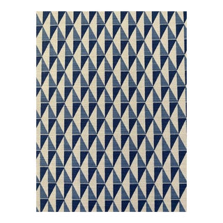 Schumacher Frank Lloyd Wright Design 107 Blue 176902 Applied Architecture Collection Indoor Upholstery Fabric 3 1/2 Yards For Sale