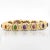 1990s 18k Gold Multi Color Gemstone Vintage Estate X Bezel Bracelet For Sale In Miami - Image 6 of 8